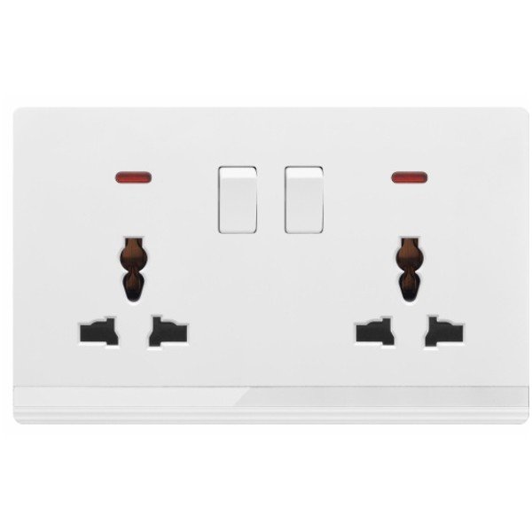 DOUBLE MF SOCKET WITH SWITCH-IVORY SERIES