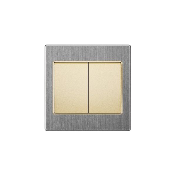 2 GANG 2 WAY SWITCH-GOLDEN STAINLESS