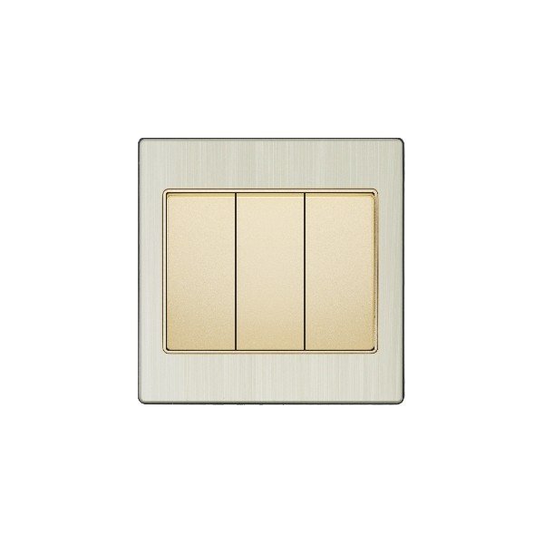 3 GANG 2 WAY SWITCH-GOLDEN ALUMINUM