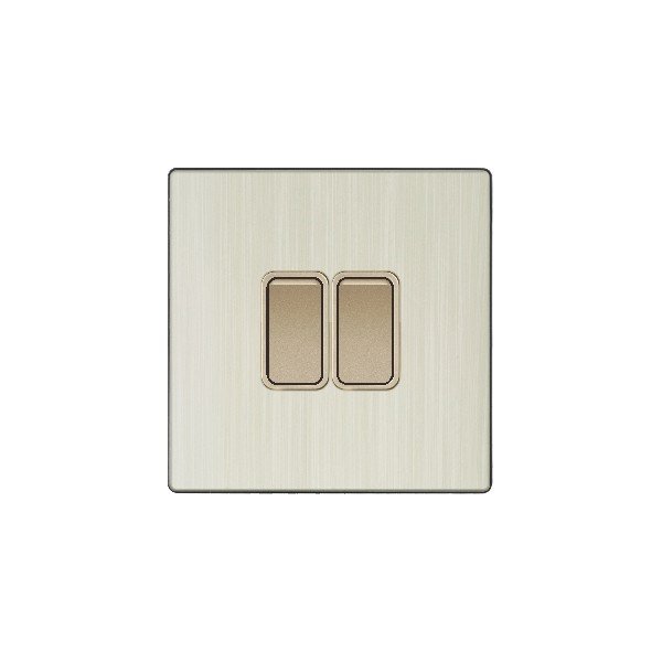 SMALL 2 GANG 2 WAY SWITCH-GOLDEN ALUMINUM