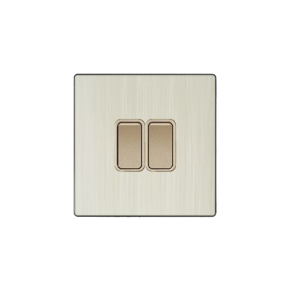V-Max SMALL 2 GANG 2 WAY SWITCH-GOLDEN ALUMINUM