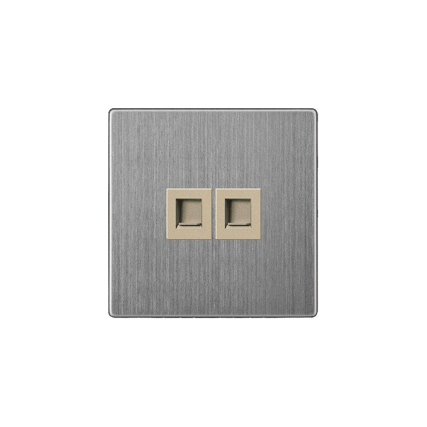 DOUBLE DATA SOCKET-GOLDEN STAINLESS
