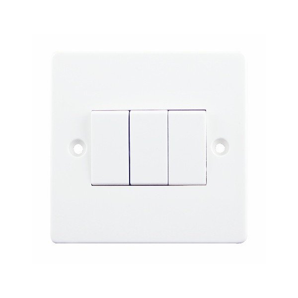 10A 3 GANG 2 WAY PLATE SWITCH