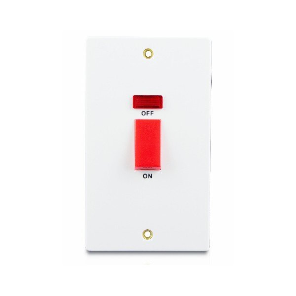 45A 1 GANG DOUBLE POLE SWITCH + NEON 3x6