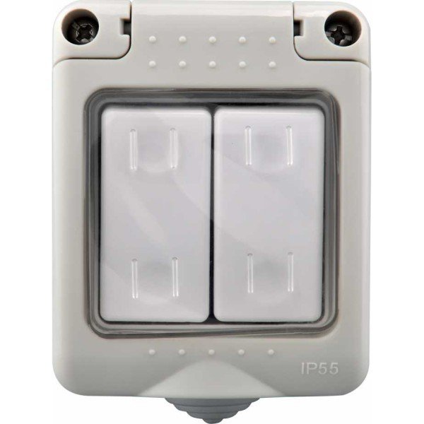 2 GANG 2 WAY SWITCH WEATHERPROOF IP55