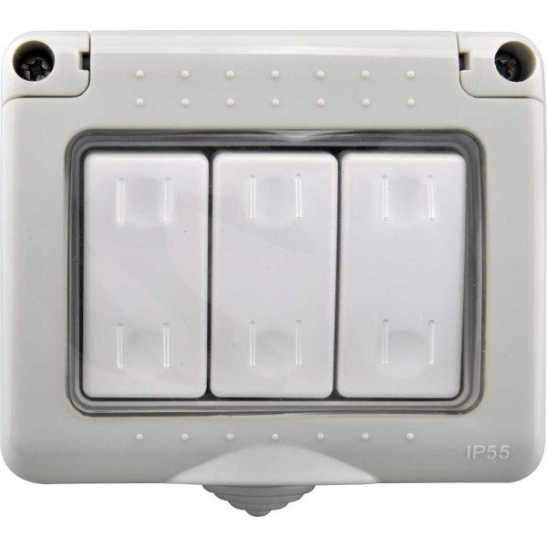 3 GANG 2 WAY SWITCH WEATHERPROOF IP55