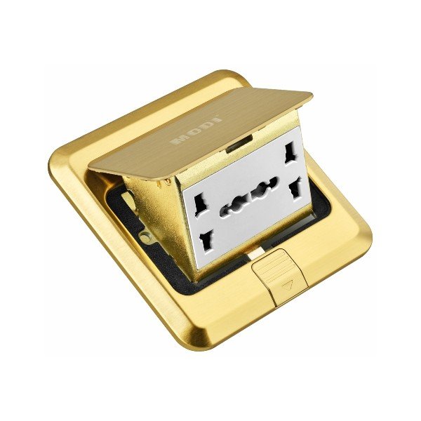 MULTI 2 WAY FLOOR SOCKET-GOLD