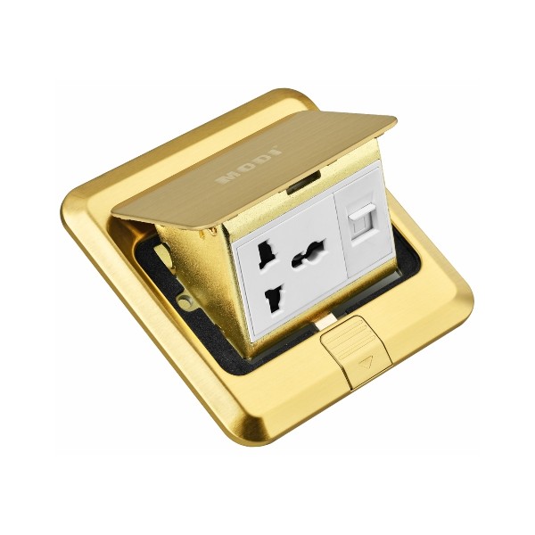 MODI MULTI SOCKET WITH COMPUTER FLOOR SOCKET-GOLD