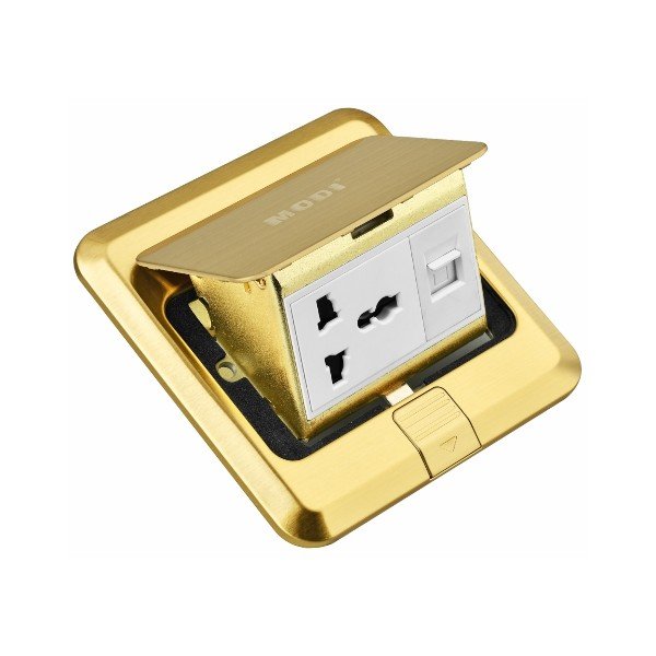 MULTI SOCKET WITH COMPUTER FLOOR SOCKET-GOLD