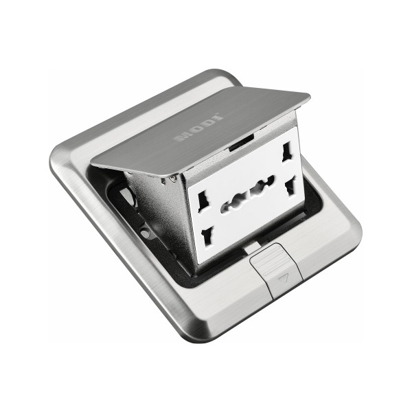 MODI MULTI 2 WAY FLOOR SOCKET-SILVER