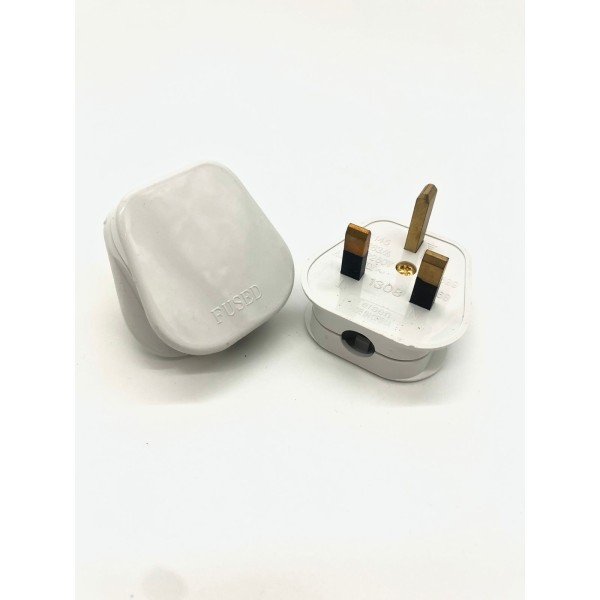 3 PIN MULTI PURPOSE UK FUSED PLUG TOP-WHITE