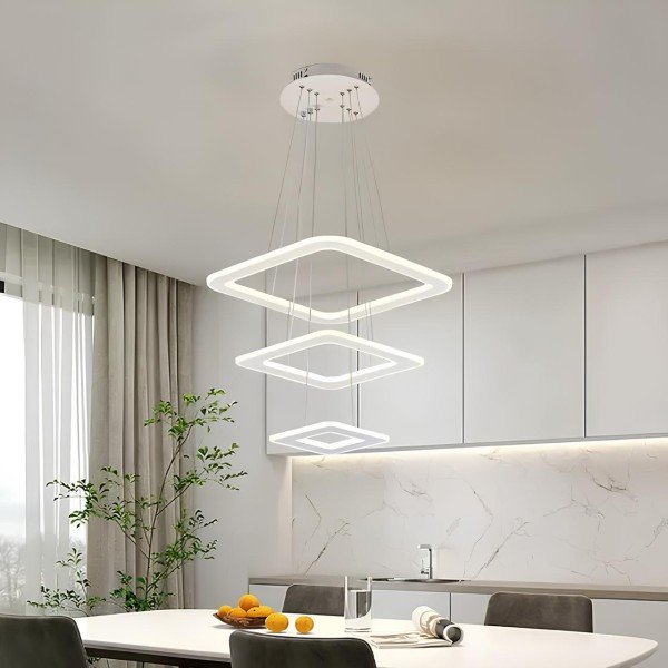 3 SQAURE RINGS MODERN LED CHANDELIER