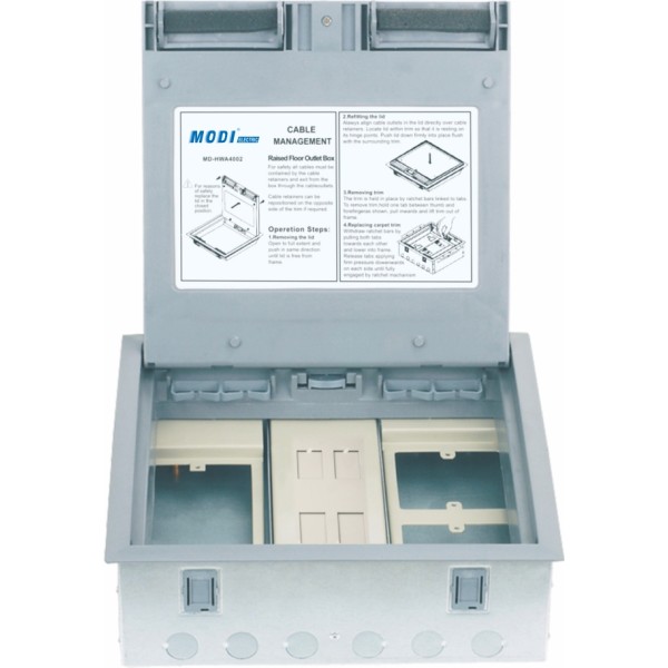MODI CABLE MANAGEMENT RAISED FLOOR OUTLET BOX