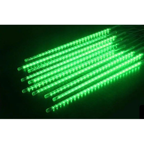 LED METEOR SHOWER RAIN LIGHTS-50CM-8TUBES/SET-GREEN