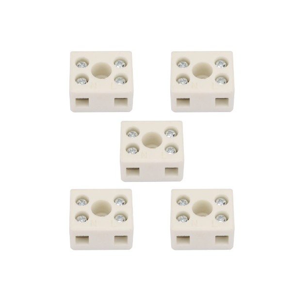 2 WAY PIN CERAMIC PORCELAIN CONNECTOR TERMINAL BLOCK-10A