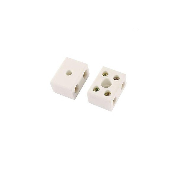 2 WAY PIN CERAMIC PORCELAIN CONNECTOR TERMINAL BLOCK-15A