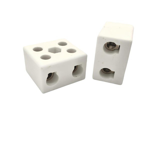 2 WAY PIN CERAMIC PORCELAIN CONNECTOR TERMINAL BLOCK-30A