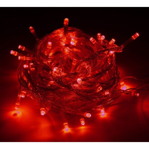 FLASHING MODES LED DECORATIVE STRING LIGHTS-10M-RED