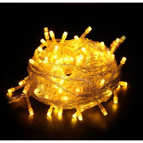 FLASHING MODES LED DECORATIVE STRING LIGHTS-10M-YELLOW