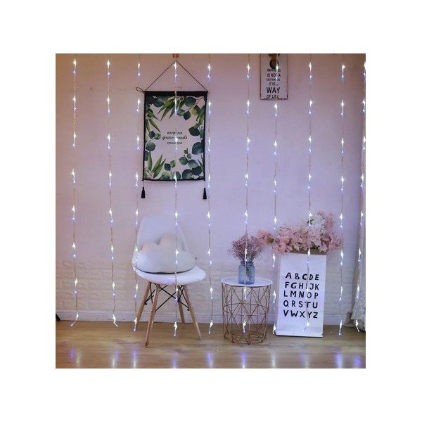 3MX3M RAINING LED DECORATIVE CURTAIN LIGHT-WHITE