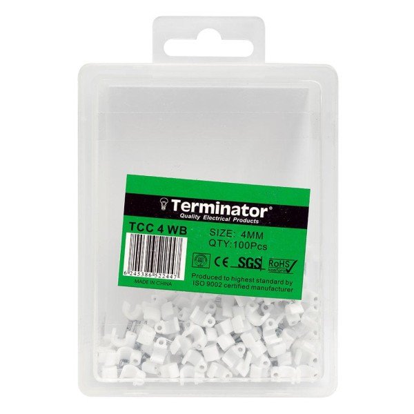 CABLE CLIPS 4MM 100PCS