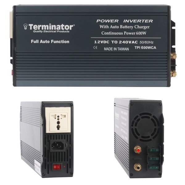POWER INVERTER WITH CHARGER AND FULL AUTO FUNCTION 600W
