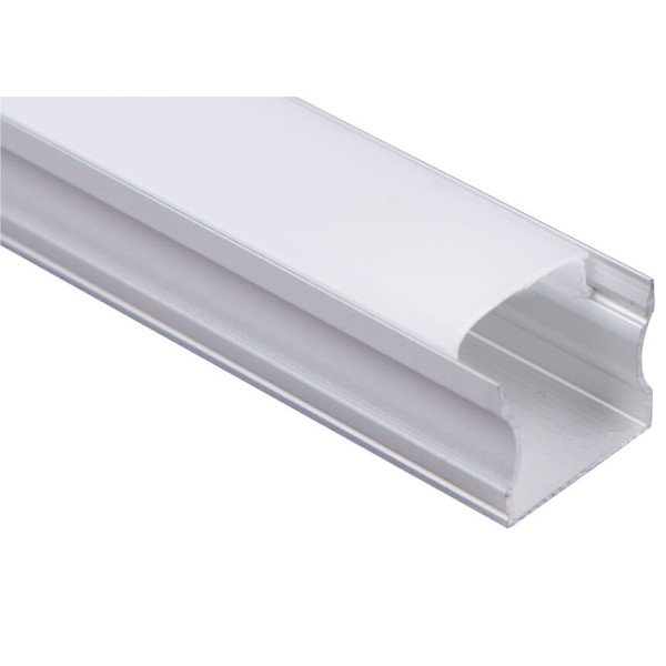 ANODIZED ALUMINUM PROFILE WITH DIFFUSED COVER 16.7X14.2mm
