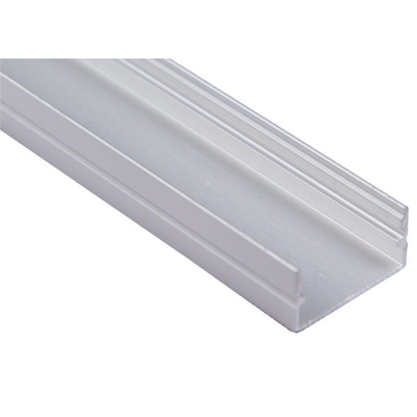 ANODIZED ALUMINUM PROFILE WITH DIFFUSED COVER 20.1X9.9mm