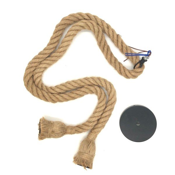 E27 HEMP ROPE ELECTRIC WIRE LAMP HOLDER DOUBLE ENDED-1M