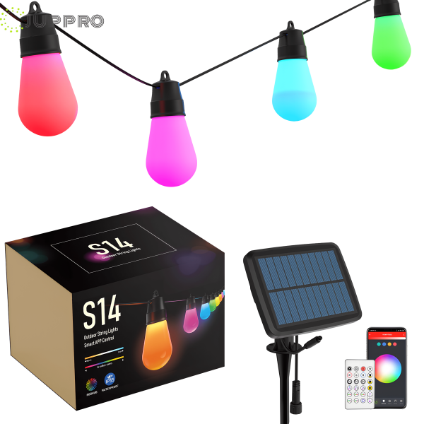 S14 SOLAR OUTDOOR STRING LIGHTS-RGB