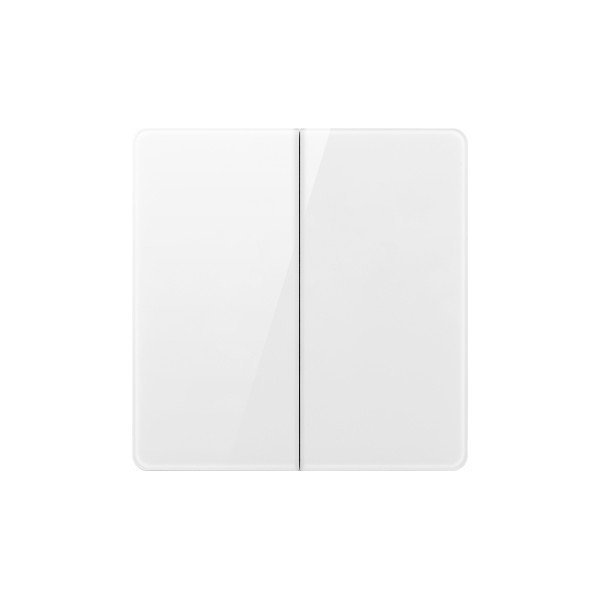 2 GANG 2 WAY PLATE SWITCH-GLASS WHITE