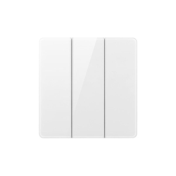 3 GANG 2 WAY PLATE SWITCH-GLASS WHITE