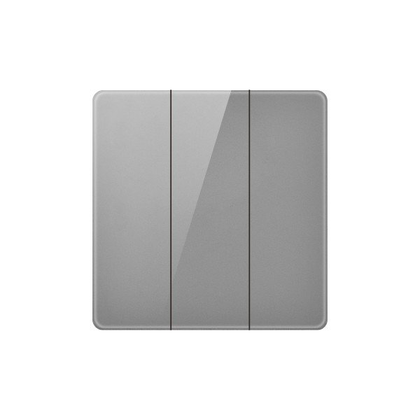 3 GANG 2 WAY PLATE SWITCH-GLASS GRAY