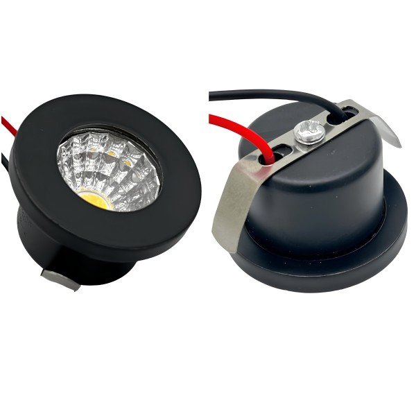 LED MINI SPOTLIGHT-1WATT-BLACK BODY-WARM WHITE