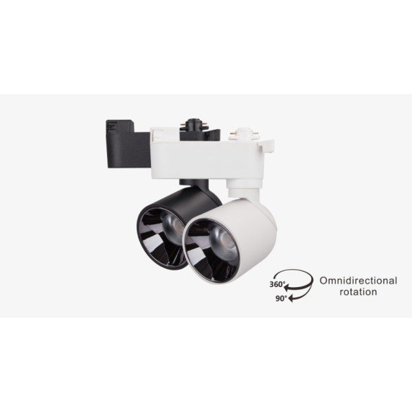 LED TRACK SPOTLIGHT-10WATTS-BLACK BODY-WARM WHITE
