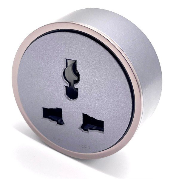 UNIVERSAL 3-PIN TRACK SOCKETS POWER SOCKETS ADAPTER-GREY