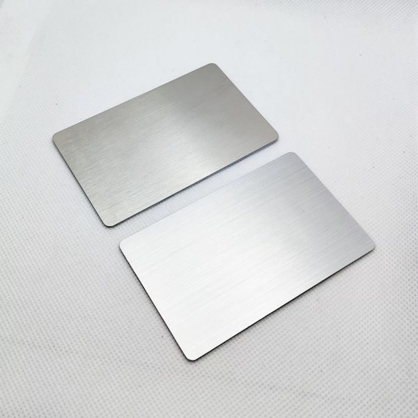2Pcs NFC Metal Business Cards Silver