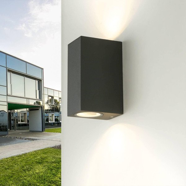 OUTDOOR WALL LAMP-BLACK BODY-2XGU10