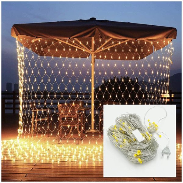 240LEDs 3X3M LED DECORATIVE NET FAIRY LIGHTS-WARM WHITE