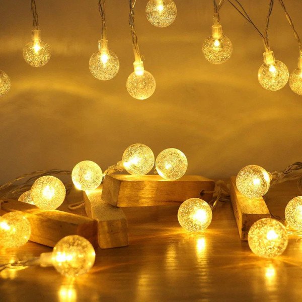 LED CRYSTAL BUBBLE BALL FAIRY STRING LIGHTS 50M-WARM WHITE