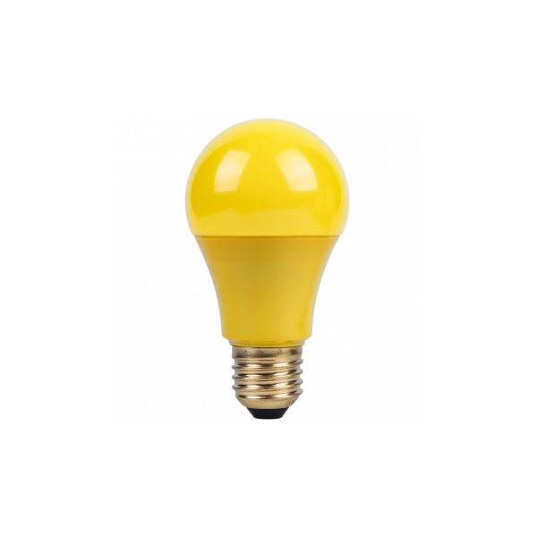 9WATTS YELLOW LED E27 BULB, 9W A60 COLOURED LIGHT BULB