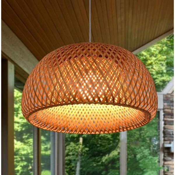 CHINEASE BAMBOO PENDANT LAMP, CREATIVE HANDMADE PASTORAL PENDANT