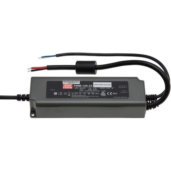 LED DRIVER, 24V 120W 5A OUTPUT, CONSTANT VOLTAGE DIMMABLE