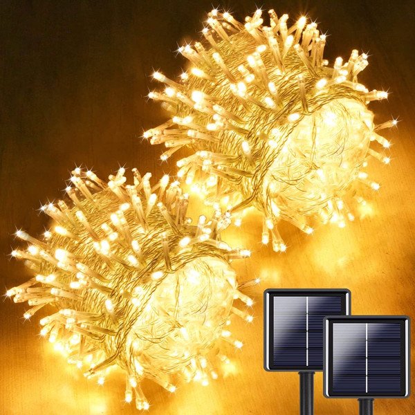 SOLAR LED DECORATIVE STRING LIGHTS-10M-100LEDs-WARM WHITE