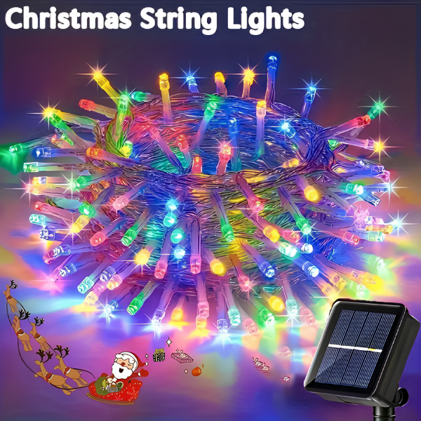 SOLAR LED DECORATIVE STRING LIGHTS-10M-100LEDs-MULTICOLOR