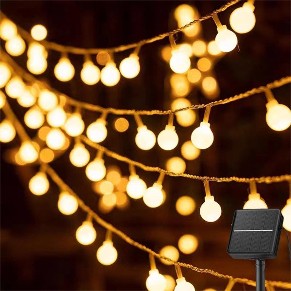 SOLAR CHRISTMAS GLOBE STRING LIGHTS WITH 8 MODES 10M 100LEDS