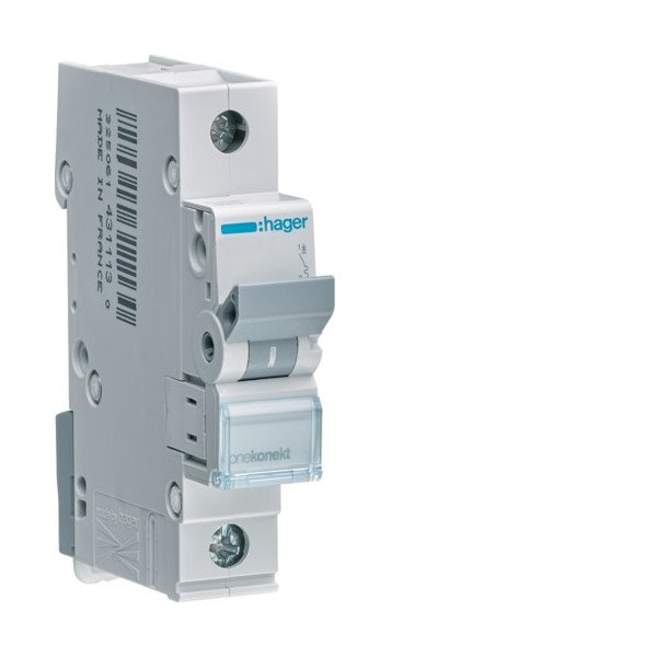 HAGER CIRCUIT BREAKER 16A MCB 1P 6kA C-16A 1M