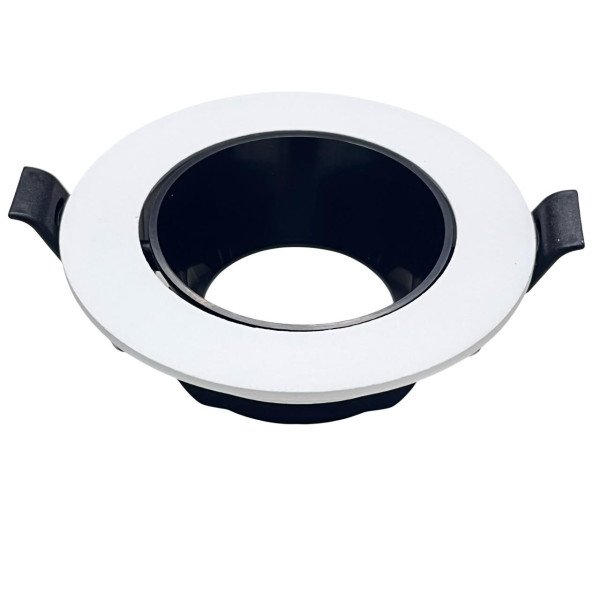 Anti-Glare LED Spotlight Aluminum Frame Round White + Black