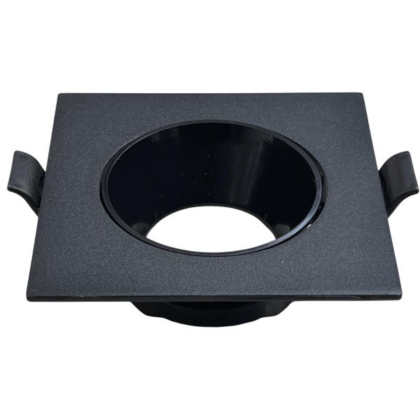 Anti-Glare LED Spotlight Aluminum Frame Square Black + Black