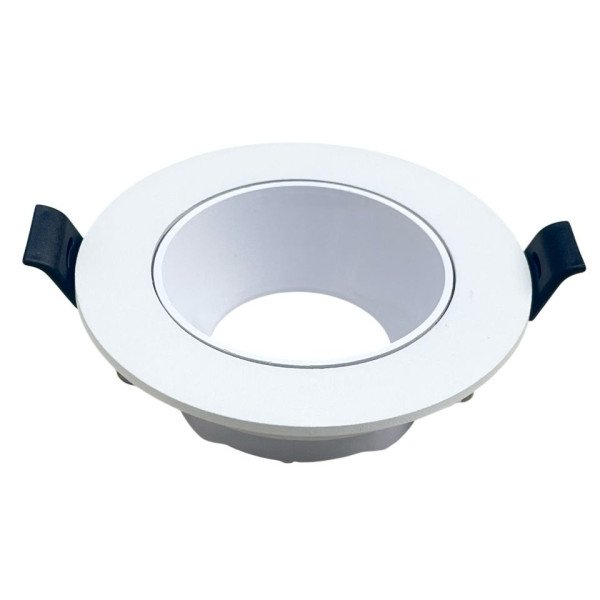 Anti-Glare LED Spotlight Aluminum Frame Round White + White